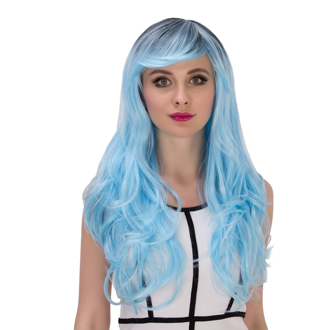 Halloween Women Cosplay Wigs,CoastaCloud Water Blue Ombre Costume Wig