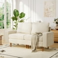thumbnail image 3 of 66-in Loveseat Sofa,Small Sofa Couch,Deep Seat Sofa,Dutch Velvet,Comfy Cushion,Solid Wood Frame,Washable Sofa,Modern Sofa for Living Room,Bedroom, Apartment,Beige, 3 of 7