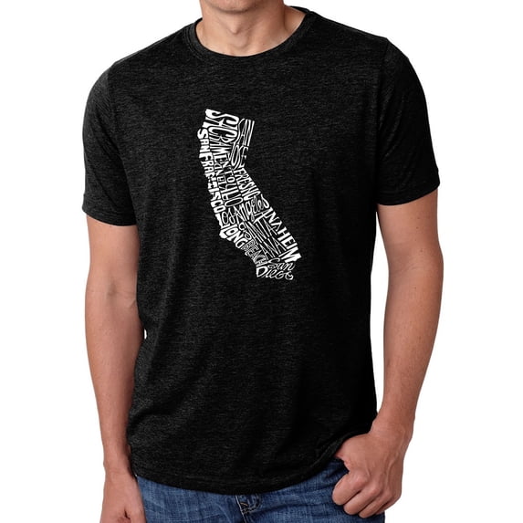 LA Pop Art Men's Premium Blend Word Art T-shirt - California State