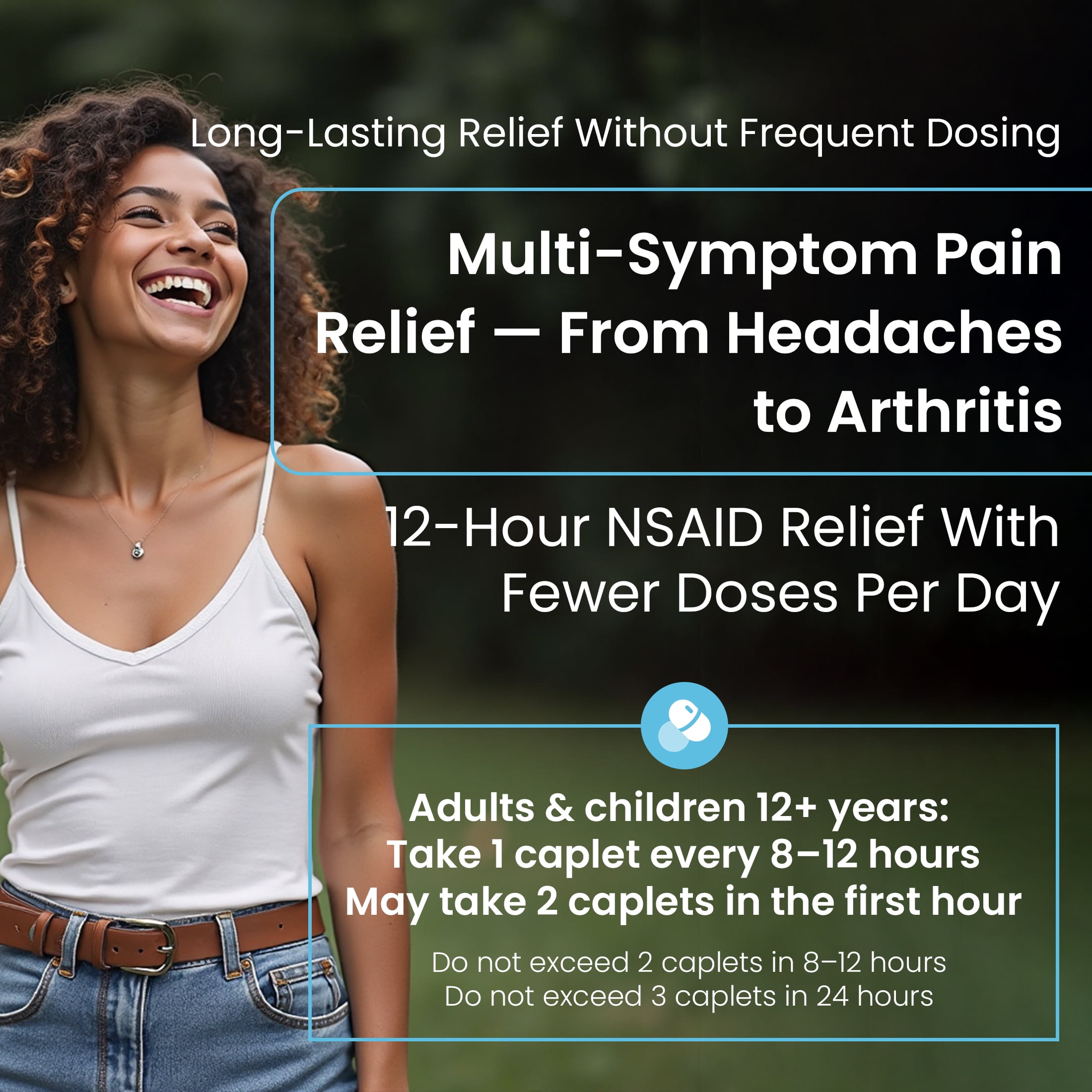 HealthA2Z® Naproxen Sodium 220mg(NSAID) | 300 Caplets | Fast Pain Relief/Fever Reducer
