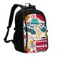 thumbnail image 1 of Fotbe London Symbols Mochila con Estampado y Puerto USB para Hombre y Mujer, Mochila Antirrobo, Mochila de Viaje, Mochila Escolar, Mochila Universitaria, 1 of 7