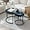 Black, variant on Nesting Coffee Table Set of 2, Round Coffee Tables for Living Room with Black Marble Tabletop, Black Metal Frame and Non-Slip Feet, Circle Wooden Tables Side Table End Tables for Bedroom