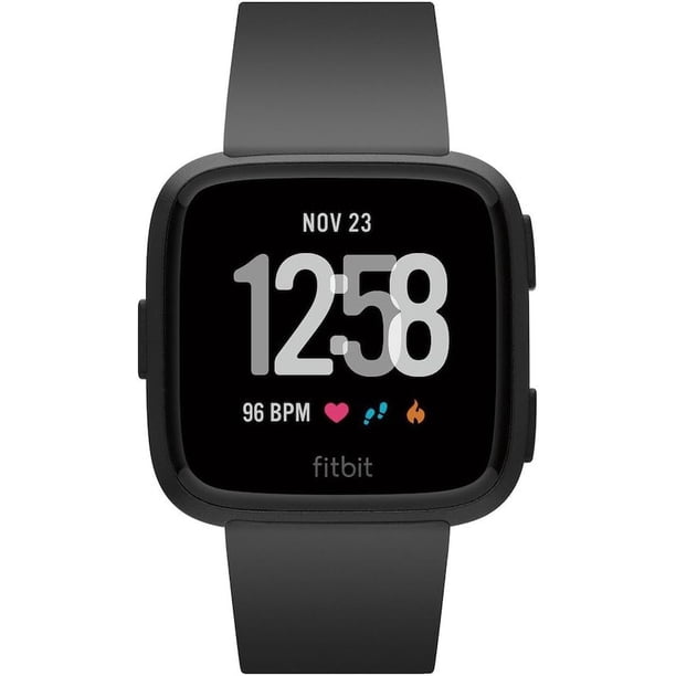 Fitbit Versa (1st Gen) Smartwatch | Black aluminum Body with Black