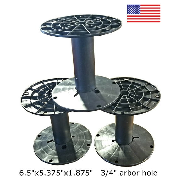 15 Black Plastic Spool Cable Wire Reel 6 1/2 " Dia x 5.375" H with 3/4 ARBOR