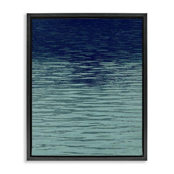 Stupell Industries Shadow on Sea Ripples Landscape & Nature Painting Black Floater Framed Canvas Art Print Wall Art, 17 x 21