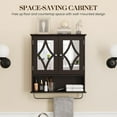 thumbnail image 3 of CozyHome Bathroom Medicine Cabinet with Mirror, Vanity Wall Mounted Storage Cabinet with Adjustable Shelves and Towel Bar, Hanging Wall Cabinet for Bathroom, Laundry, Living Room, Brown, 3 of 9