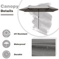 thumbnail image 3 of Lacoo 15 Ft Grey Patio Double Sided Outdoor Twin Table Umbrella Rectangular Large Market Umbrella with Crank for Patio Shade Outside Deck or Pool, 3 of 7