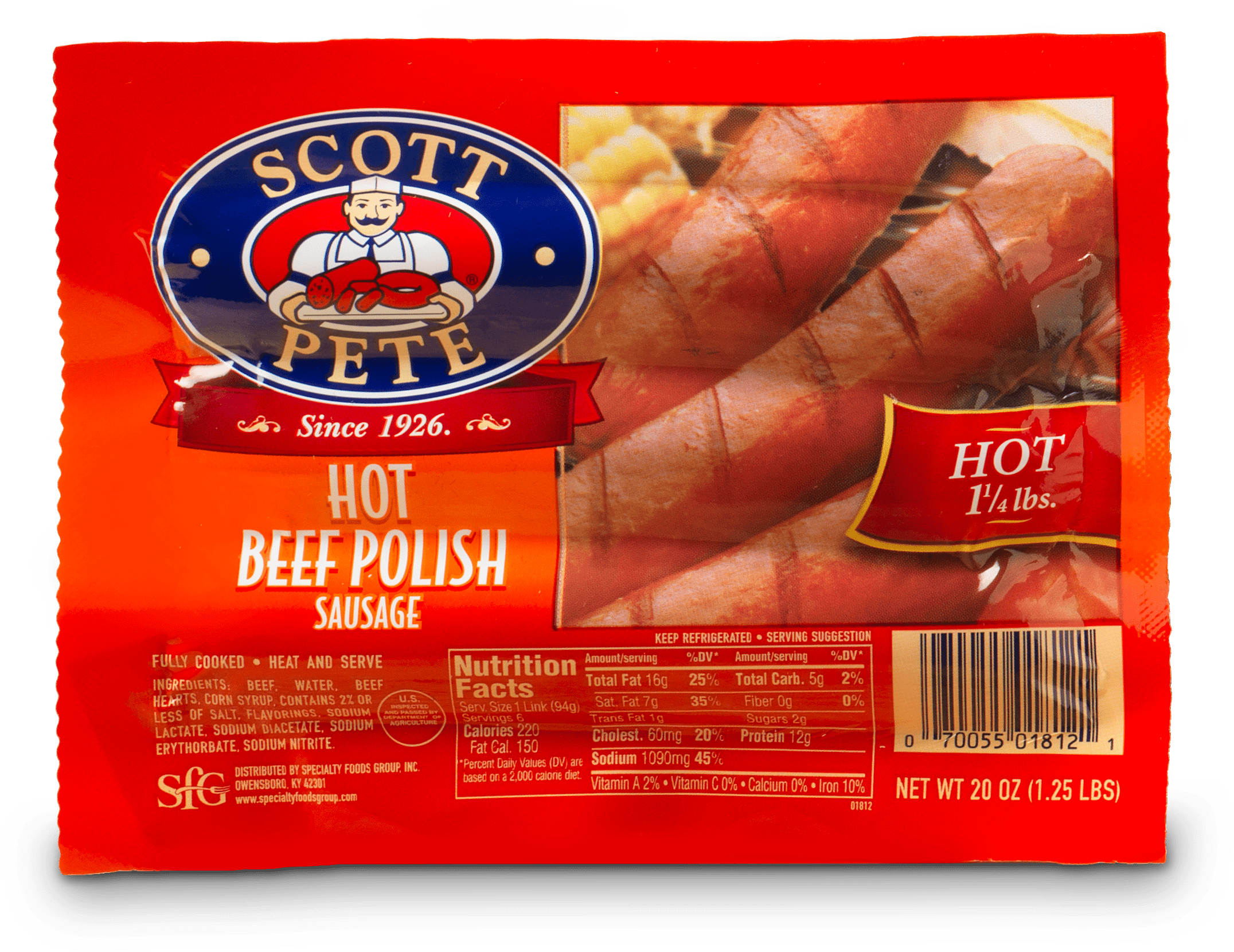 Scott Petersen Hot Beef Polish Sausage 20 Oz Walmart Com Walmart Com