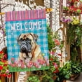 thumbnail image 3 of Watercolor Dog Spring Summer Welcome House Flag English Sheepdog Tulip Flowers Blue Buffalo Plaid Outside Yard Decor Flag Banner 28X40 Inch Double Side Style 1, 3 of 6