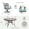 thumbnail image 3 of Hanover Traditions 5-Piece Dining Set in Blue with 47 in. Glass-top Table, 3 of 22