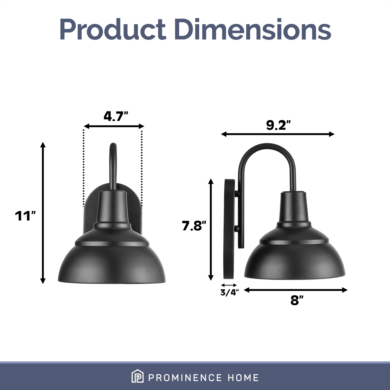 Prominence Home Brightondale Matte Black Farmhouse Outdoor LED Wall Light