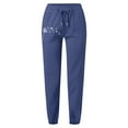 thumbnail image 3 of TJAZFJPA Womens Pants High Waisted Work Ms. Leisure Simple Fashion Local Dandelion Printing Solid Color Pants Pocket Draw String Household Outdoor Trousers Features:, 3 of 3