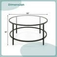 thumbnail image 3 of Costway 36'' Round Coffee Table Tempered Glass Tabletop Metal Frame Living Room Black, 3 of 10