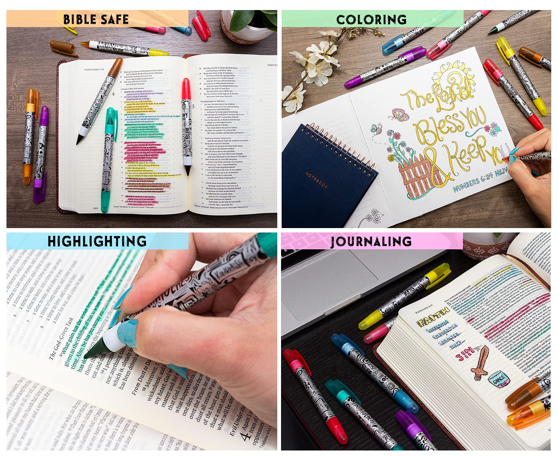 Blieve01 BLIEVE - Bible Journaling Kit With Gel Highlighters And