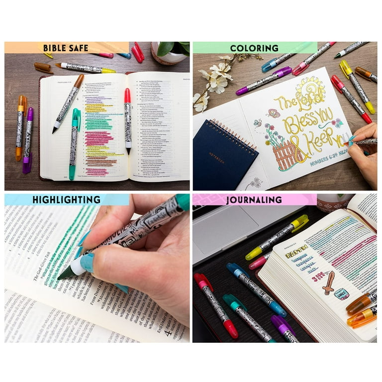 BLIEVE - Bible Journaling Kit With Gel Highlighters And Pens No Bleed,  Scripture Markers and Pencils Supplies, Stencils Planner Set For Coloring