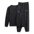 thumbnail image 3 of ibiyuan Pajama Women Sets 2 Piece Warm Winter Lounge Set Fluffy Fuzzy Sherpa Lined Pj Set Thermal Plush Sleep Sets,Black, 3 of 3