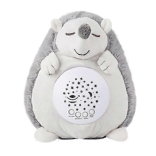 Mardi Gras 2024 baby sleep led lighting plush stuffed night light projector toy with music gift(A)