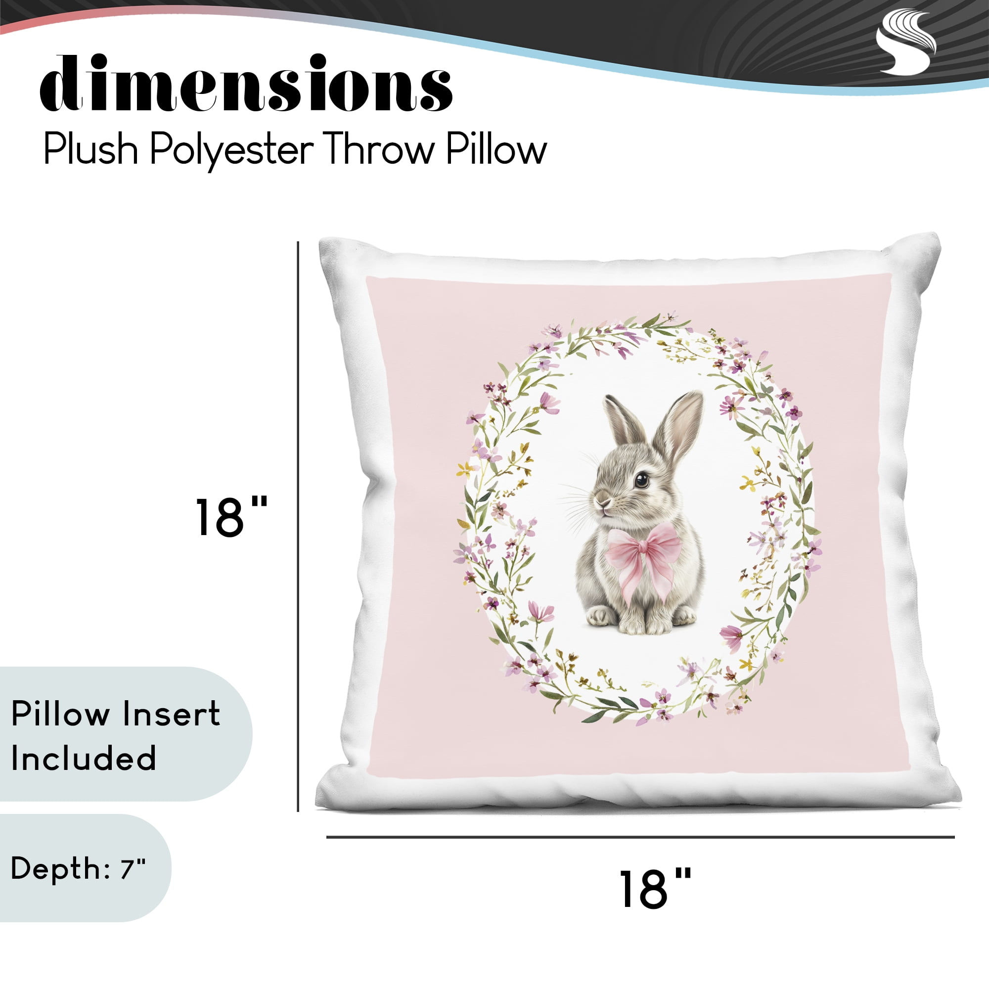Stupell Industries Blush Pink Bunny Decorative Printed Throw Pillow, design by Christine Simpson Art