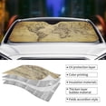 thumbnail image 4 of Kdxio Vintage World Map Print Front Windshield Sun Shade,Folding Auto Sunshade for Car Truck SUV-Medium, 4 of 7