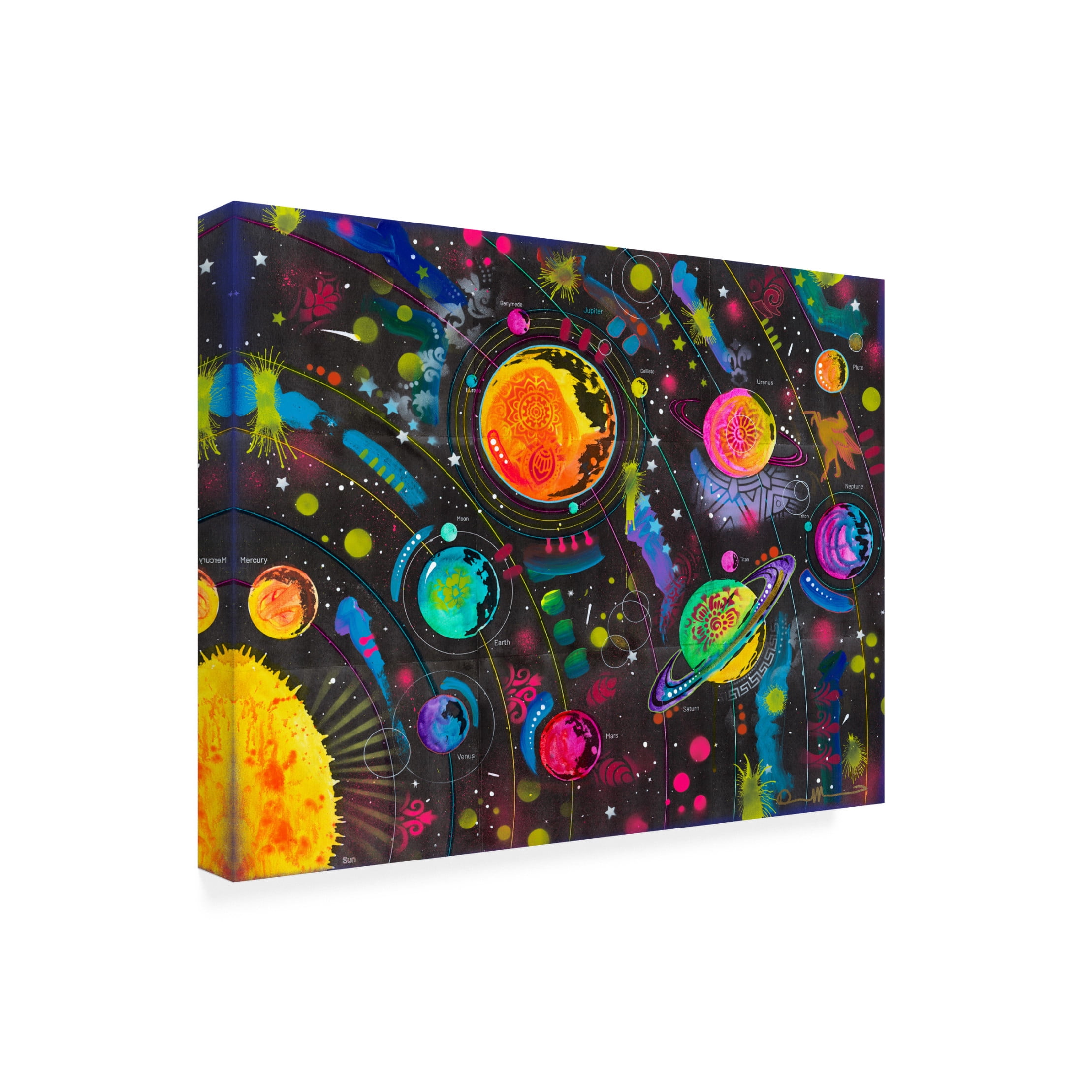 Canvas Wall Art - Dean Russo 'Solar System' Wall Art for Living Room, Bedroom, or Office Décor by Trademark Fine Art - 47 x 35 Inches