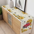 thumbnail image 4 of Yellow Sunflowers Table Runner - 60 Inch Long, Kitchen Dining Table Runner Dresser Scarves, Spring Red Car Vintage Farmhouse Farmhouse Decor for Coffee Tables Wedding Party Banquet, 4 of 8