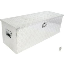 SCITOO 44 Inch Aluminum Truck Bed Tool Box,Heavy Duty Diamond Plate Trailer Tool Box with Lock Keys,Tool Storage Organizer Chest for Pick up,Truck Bed,ATV,RV TrailerWaterproof Silver 44X15X15