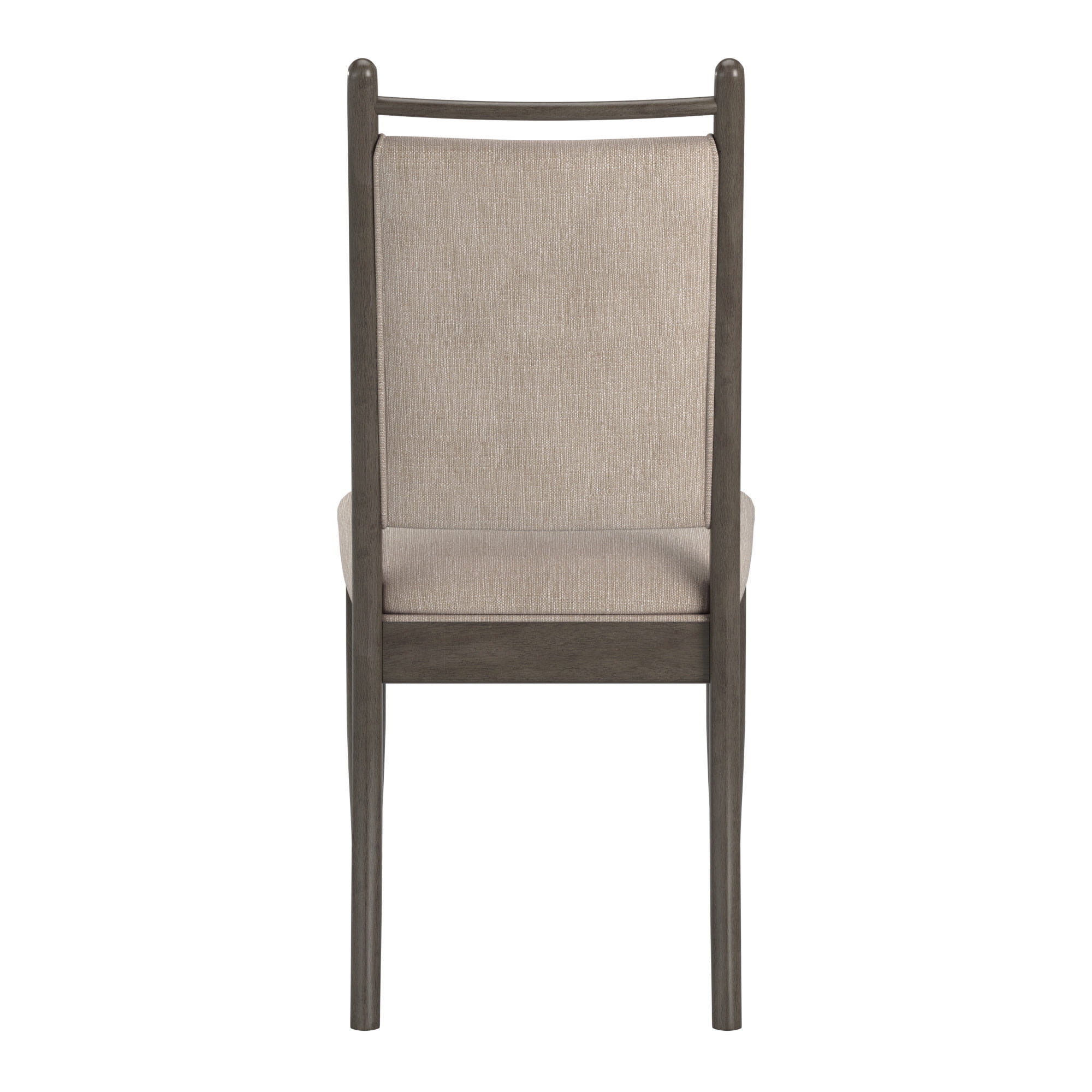 Weston Home Alta Wood Finish Beige Fabric Dining Chair, Set of 2, Gray