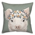 thumbnail image 2 of Creative Products Pig With Flowers 18 x 18 Spun Poly Pillow, 2 of 2
