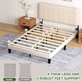 thumbnail image 4 of Pingliang Home Queen Size Bed Frame with Adjustable Upholstered Headboard&Wood Slats Support,Beige, 4 of 10