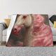thumbnail image 1 of Fotbe Haired White Horse Manta de Franela con Estampado, Manta Ultrasuave para Cama, Sofá, Auto, Hipoalergénica y Antibolitas-60"x50", 1 of 6