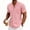 Pink, variant on Domzest Men's Button Down Shirts Short Sleeve Casual Textured Cuban Collar Shirt with Chest Pocket Black L