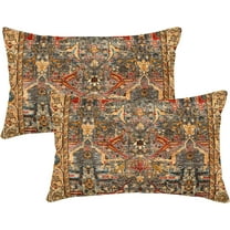 Pack of 2 Pillow Covers 12x20 Inch, Vintage Turkish Carpet Boho Decorative Throw Pillow Covers for Home Decor Living Room Bed Couch, Orange Pillowcase Set of 2