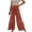 Orange, variant on Fesfesfes Women Pant Fashion Casual High Waist Elastic Waist Drawstring Straps Solid Color Ruffle Wide Leg Long Pants On Sale