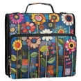 thumbnail image 5 of FORMRS Zipper Binder with Shoulder Strap 2-inch Ring 500 Sheet Capacity File Bag, Blue Colorful Flowers, 5 of 5
