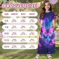thumbnail image 7 of Uourmeti Girls Summer Maxi Dresses Crew Neck Short Sleeve Casual Flowy Tiered Long Dress with Pockets (Purple Butterfly Galaxy), Size 9-10 Years, 7 of 7