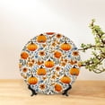 thumbnail image 6 of Balery Autumn Pumpkin Blossoms Print Bone China Decorative Plate Ceramic Dinner Plates Art Crafts with Display Stand-10in, 6 of 6