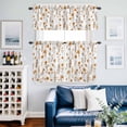 thumbnail image 2 of Brown Spring Floral Kitchen Curtains Sets for Windows 24 Inch Length, Flowers Botanical Elegant Pastoral Rod Pocket Window Treatments Tier Curtains and Valances Set for Bedroom/Bathroom, 2 of 8