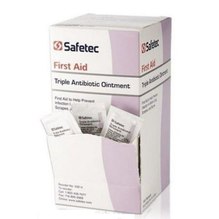 Safetec Triple Antibiotic Ointment - Prevents infections in minor cuts, scrapes & minor burns 0.9 gram packet 720