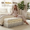 thumbnail image 6 of Dayalane 47" Beige Chenille Upholstered Bench for Bedroom End of Bed, Mid-Century Fringe Ottoman Footrest for Living Room, Entryway, Window Side Bench, 6 of 10