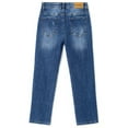 thumbnail image 2 of KIDSCOOL SPACE Kids Bird Shaped Ripped Holes Elastic Band Inside Slim-Fit Jeans,Blue,7-8 Years, 2 of 6