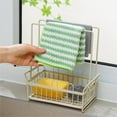 thumbnail image 6 of Stainless Steel Sponge & Dishcloth Holder Rack with Drain Tray | Kitchen Sink Organizer for Sponges, Brushes & Dish Soap | Rust-Proof Countertop Storage with Drainage Holes, 6 of 7