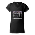 thumbnail image 3 of Autism Is Not A Disablity Itâ€™s A Different Abilty | Autism Awareness Dabbing Skeleton Inspirational Christian Womenâ€™s Standard V-Neck Tee, Black, XX-Large, 3 of 5