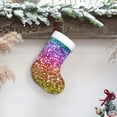 thumbnail image 6 of Yiaed Glitter Rainbow Print Christmas Stockings, Christmas Stockings Hanging Ornaments, Christmas Stockings for Family Christmas Holiday Decorations, 6 of 7