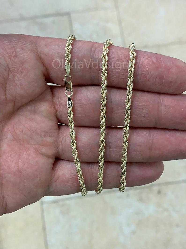 10K Solid Yellow Gold Necklace Gold 