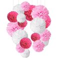 thumbnail image 1 of Paquete de 18, flor de pompón azul, juego de papel de decoración para fiestas, 1 of 5