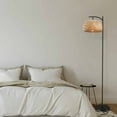 thumbnail image 5 of EE Eleven Master Floor Lamp for Living Room Farmhouse Rattan Standing Lamp, Nature Boho Bamboo Lampshade Floor Light for Bedroom, Office (Bulb not Include), 5 of 7