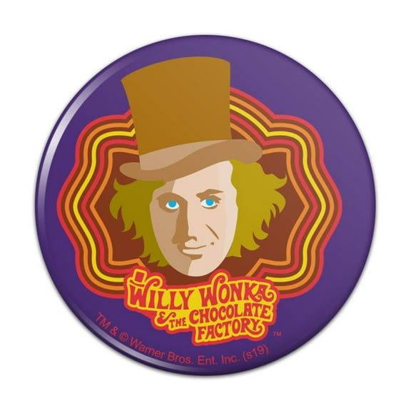 Willy Wonka and the Chocolate Factory Willy Wonka Kitchen Refrigerator Locker Button Magnet