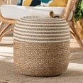 thumbnail image 5 of Pemberly Row 16.1" Seagrass & Cotton Ottoman Footstool in Natural Brown, 5 of 7