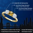 thumbnail image 2 of Gem Stone King 18K Yellow Gold Plated Silver Yellow Citrine and White Zirconia Engagement Ring for Women | 1.95 Cttw | Round 5MM | Gemstone November Birthstone | Size 6, 2 of 6