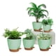 thumbnail image 1 of Wosthever Juego de 5 macetas de plástico para flores, diseñadas para interiores y exteriores, con autorriego. Jardín y Patio A, 1 of 6